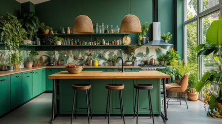 Lush Tropical Kitchen Oasis: Bringing the Outdoors Inの素材