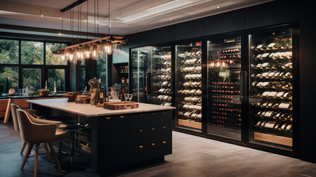 Wine Lover's Dream: Sophisticated Kitchen with Custom Wine Storageの素材