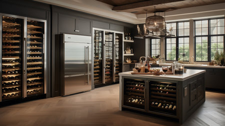 Wine Lover's Dream: Sophisticated Kitchen with Custom Wine Storageの素材
