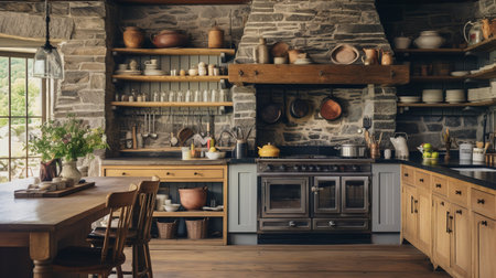 Cozy Rustic Farmhouse Kitchen - A Blend of Tradition and Comfortの素材