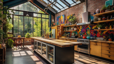 Eclectic Loft Kitchen: Exposed Architectural Beauty and Creative Mixの素材