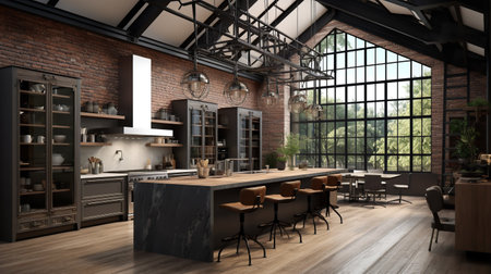 Eclectic Loft Kitchen: Exposed Architectural Beauty and Creative Mixの素材