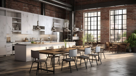 Eclectic Loft Kitchen: Exposed Architectural Beauty and Creative Mixの素材
