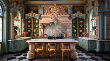 Lavish Baroque Kitchen: Opulent Textures and Decadent Design for Luxury Livingの素材