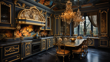 Lavish Baroque Kitchen: Opulent Textures and Decadent Design for Luxury Livingの素材