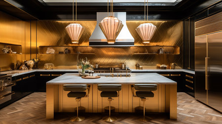 Glamor and Elegance: Kitchen Design with Luxurious Art Deco Elementsの素材