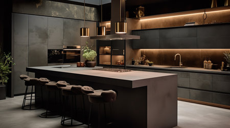 Dramatic Luxe Industrial Kitchen: Bold Features and Luxurious Twistの素材