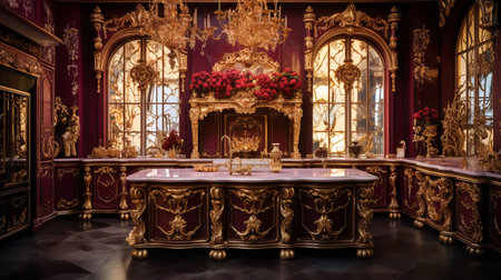 Lavish Baroque Kitchen: Opulent Textures and Decadent Design for Luxury Livingの素材