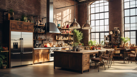 Eclectic Loft Kitchen: Exposed Architectural Beauty and Creative Mixの素材