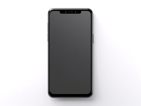 Sleek Modern Smartphone Tech Isolated on White Background AI Generatedの素材