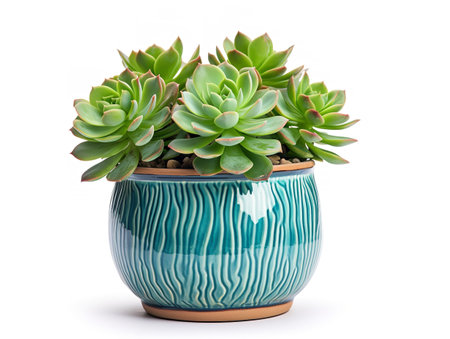 Succulent Plant Pot Greenery Isolated on White Background AI Generatedの素材