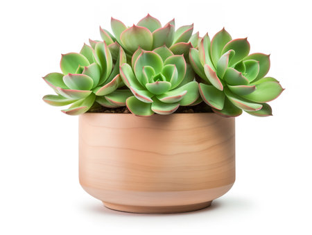 Succulent Plant Pot Greenery Isolated on White Background AI Generatedの素材