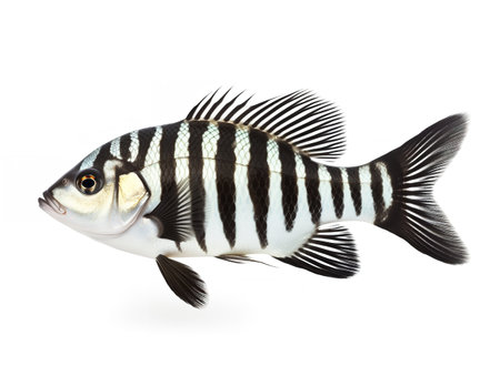 Exotic Tropical Fish Aquarium Marine Life Isolated on White Background AI Generatedの素材