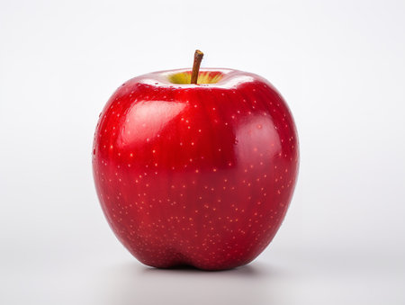 Ruby Red Apple Fresh Fruit Isolated on White Background AI Generatedの素材