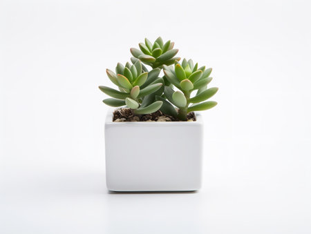 Succulent Plant Pot Greenery Isolated on White Background AI Generatedの素材