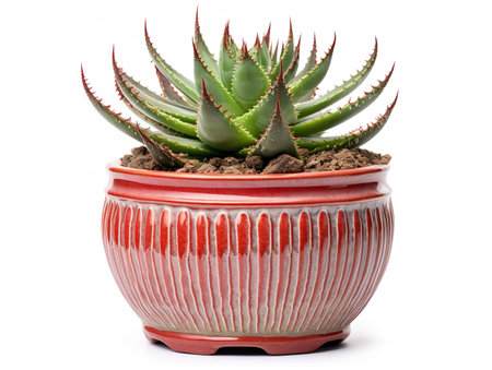 Succulent Plant Pot Greenery Isolated on White Background AI Generatedの素材