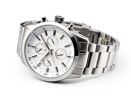 Quartz Wristwatch Timekeeping Elegance Isolated on White Background AI Generatedの素材