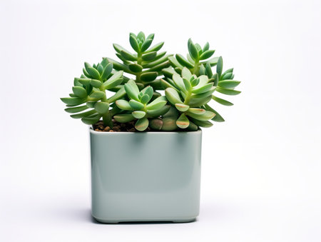 Succulent Plant Pot Greenery Isolated on White Background AI Generatedの素材