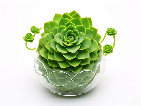 Succulent Plant Pot Greenery Isolated on White Background AI Generatedの素材