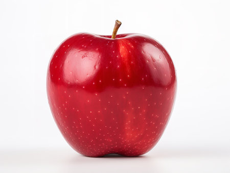 Ruby Red Apple Fresh Fruit Isolated on White Background AI Generatedの素材