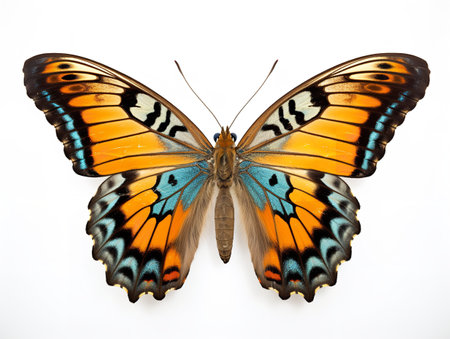 Exotic Butterfly Specimen Nature Isolated on White Background AI Generatedの素材