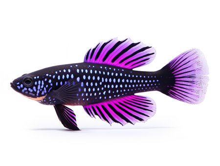 Exotic Tropical Fish Aquarium Marine Life Isolated on White Background AI Generatedの素材