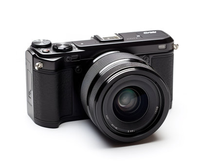 Compact Digital Camera Technology Isolated on White Background AI Generatedの素材