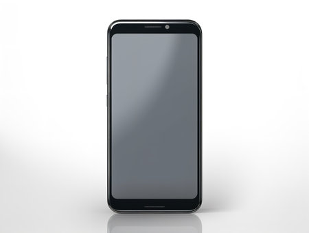 Sleek Modern Smartphone Tech Isolated on White Background AI Generatedの素材
