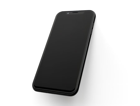 Sleek Modern Smartphone Tech Isolated on White Background AI Generatedの素材