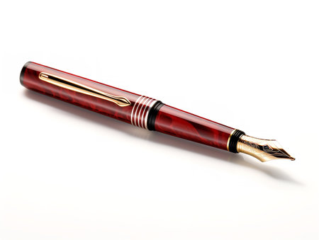 Luxurious Fountain Pen Isolated on White Background AI Generatedの素材