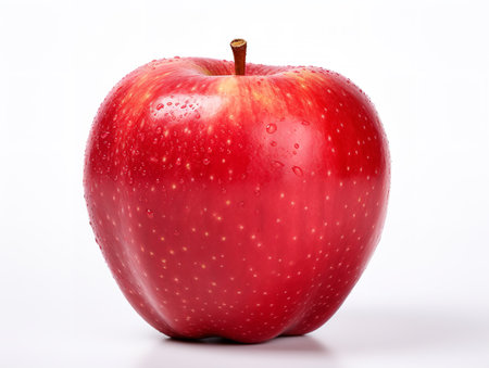 Ruby Red Apple Fresh Fruit Isolated on White Background AI Generatedの素材