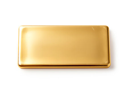Shiny Gold Bar Luxury Wealth Isolated on White Background AI Generatedの素材