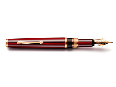 Luxurious Fountain Pen Isolated on White Background AI Generatedの素材