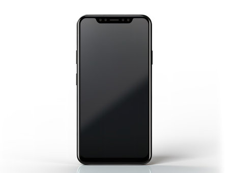 Sleek Modern Smartphone Tech Isolated on White Background AI Generatedの素材