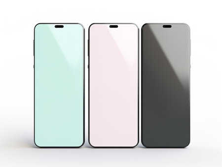 Sleek Modern Smartphone Tech Isolated on White Background AI Generatedの素材