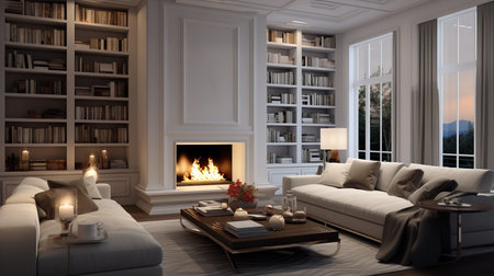 Timeless Modernity: Classic Contemporary Living Room with Sleek Eleganceの素材
