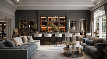 Timeless Modernity: Classic Contemporary Living Room with Sleek Eleganceの素材