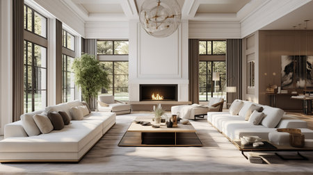 Timeless Modernity: Classic Contemporary Living Room with Sleek Eleganceの素材