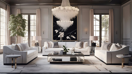 Decadent Glamour: Art Deco Inspired Living Room with Luxurious Touchesの素材