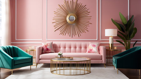 Decadent Glamour: Art Deco Inspired Living Room with Luxurious Touchesの素材
