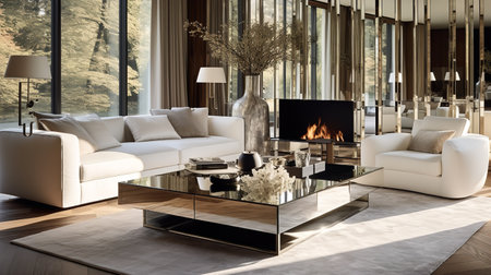 Decadent Glamour: Art Deco Inspired Living Room with Luxurious Touchesの素材