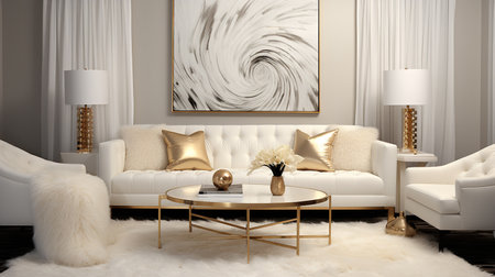 Decadent Glamour: Art Deco Inspired Living Room with Luxurious Touchesの素材