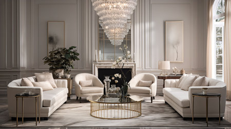 Decadent Glamour: Art Deco Inspired Living Room with Luxurious Touchesの素材