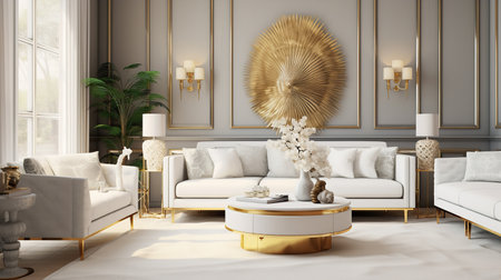 Decadent Glamour: Art Deco Inspired Living Room with Luxurious Touchesの素材