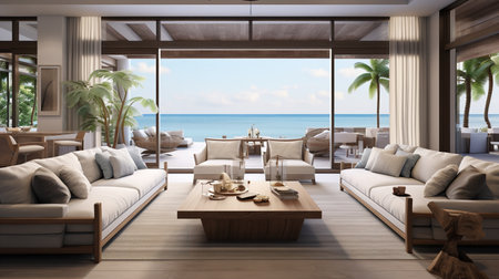 Zen Modernity: Contemporary Asian Living Room Blending Tradition & Modernityの素材