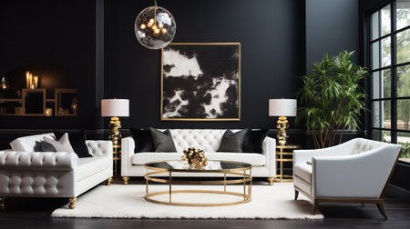 Decadent Glamour: Art Deco Inspired Living Room with Luxurious Touchesの素材