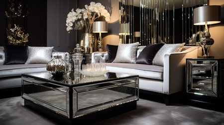 Decadent Glamour: Art Deco Inspired Living Room with Luxurious Touchesの素材