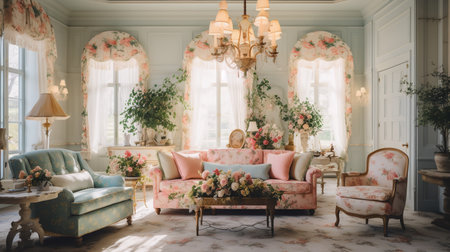 Enchanted Cottagecore: Cozy Living Room with Whimsical Rustic Charmの素材