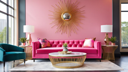 Decadent Glamour: Art Deco Inspired Living Room with Luxurious Touchesの素材