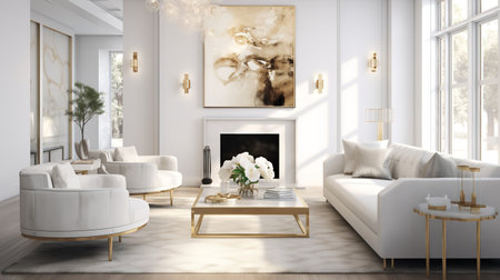 Decadent Glamour: Art Deco Inspired Living Room with Luxurious Touchesの素材